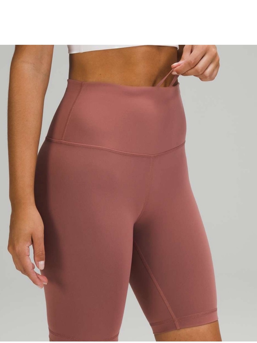 Lululemon Wonder Train High Rise Bike Shorts Spiced Chai Like New Size 6
